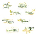 Vector set of labels, logos, design elements for natural and organic products Royalty Free Stock Photo